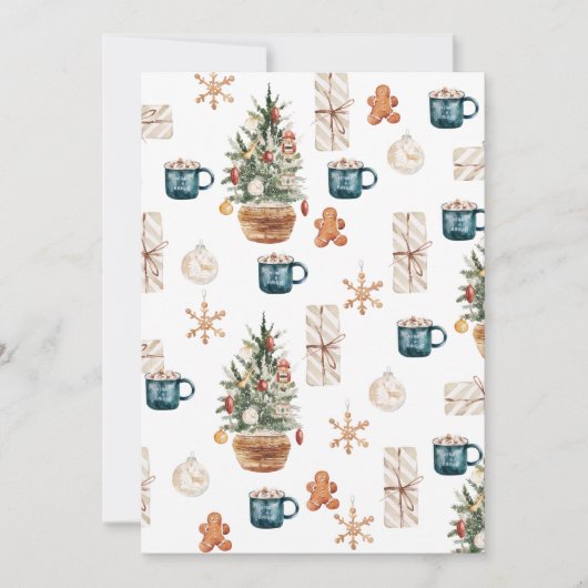 トレンディーカラフルクリスマスパターン |水彩 シーズンカード (正面)