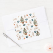 トレンディーカラフルクリスマスパターン |水彩 スクエアシール (封筒)