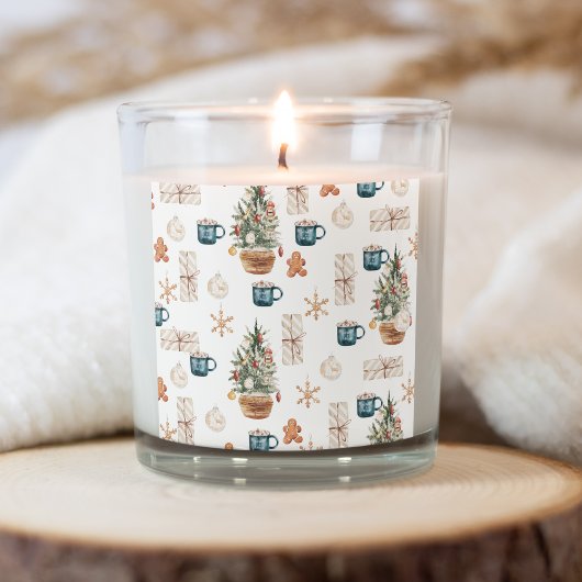 トレンディーカラフルクリスマスパターン |水彩 スクエアシール