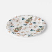 トレンディーカラフルクリスマスパターン |水彩 ペーパープレート (アングル)