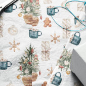 トレンディーカラフルクリスマスパターン |水彩 ラッピングペーパーシート