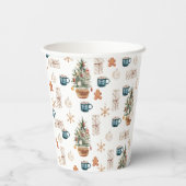 トレンディーカラフルクリスマスパターン |水彩 紙コップ (裏面)