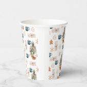 トレンディーカラフルクリスマスパターン |水彩 紙コップ (右)