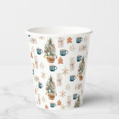 トレンディーカラフルクリスマスパターン |水彩 紙コップ (正面)