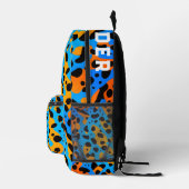 トレンディーカラフルグラディエントLeopardのパターンと名前 プリントバックパック (右)
