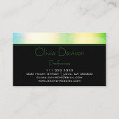 トレンディーカラフルグラデーションクールカスタムティール（緑がかった色）モノグラムの 名刺 (裏面)