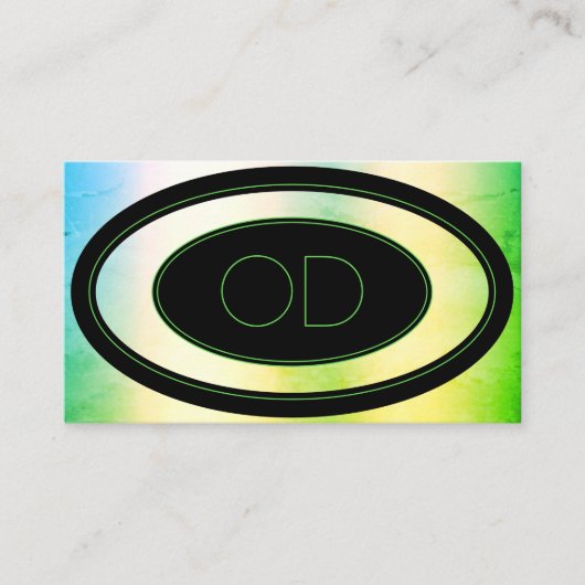 トレンディーカラフルグラデーションクールカスタムティール（緑がかった色）モノグラムの 名刺 (正面)