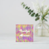 トレンディーカラフルグリッターメイクアップアーティスト&ヘア スクエア名刺 (スタンド正面)