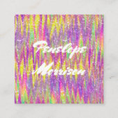 トレンディーカラフルグリッターメイクアップアーティスト&ヘア スクエア名刺 (正面)