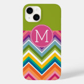トレンディーカラフルシェブロン模様カスタムモノグラム Case-Mate iPhoneケース (裏面)