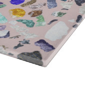 トレンディーカラフルシャイニーストーンズテラゾピンクデザイン カッティングボード (角)