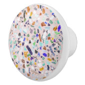 トレンディーカラフルシャイニーストーンズテラゾピンクデザイン セラミックノブ (右)