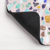 トレンディーカラフルシャイニーストーンズテラゾピンクデザイン マウスパッド (コーナー)