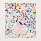 トレンディーカラフルシャイニーストーンズテラゾピンクデザイン 名刺 (外部フラット)