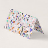 トレンディーカラフルシャイニーストーンズテラゾピンクデザイン 名刺 (裏面)