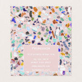 トレンディーカラフルシャイニーストーンズテラゾピンクデザイン 名刺 (内部フラット)