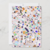 トレンディーカラフルシャイニーストーンズテラゾピンクデザイン 招待状 (裏面)