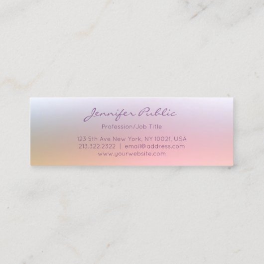 トレンディーカラフルスエレガントクリプトプロフェッショナルシンプル スキニー名刺 (裏面)