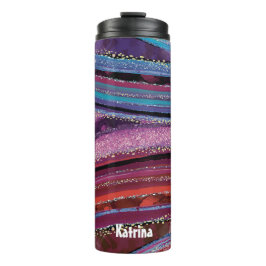 トレンディーカラフルストライプのグリッターゲート タンブラー