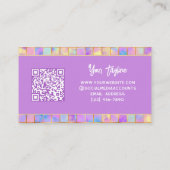 トレンディーカラフルタモダンイルQRコード抽象芸術名 名刺 (裏面)