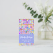 トレンディーカラフルタモダンイルQRコード抽象芸術名 名刺 (スタンド正面)