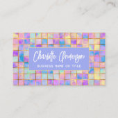 トレンディーカラフルタモダンイルQRコード抽象芸術名 名刺 (正面)