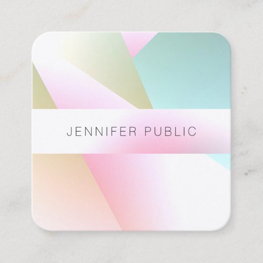 トレンディーカラフルテンプレートエレガントモダンデザイン スクエア名刺 (正面)
