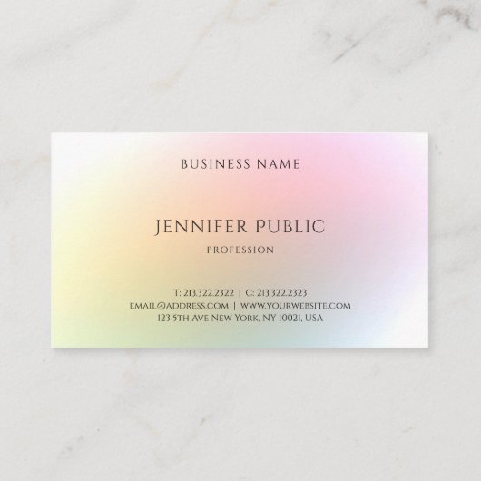 トレンディーカラフルテンプレートモダンエレガントデザイン 名刺 (裏面)