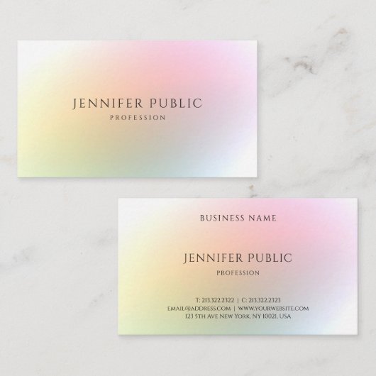 トレンディーカラフルテンプレートモダンエレガントデザイン 名刺 (正面/裏面)