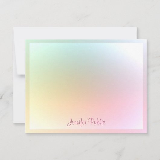 トレンディーカラフルテンプレート書き込みスクリプト文字 ノートカード (正面)