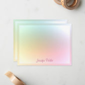 トレンディーカラフルテンプレート書き込みスクリプト文字 ノートカード (正面/裏面インサイチュ)