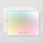 トレンディーカラフルテンプレート書き込みスクリプト文字 ノートカード (裏面)