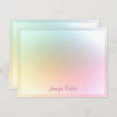 トレンディーカラフルテンプレート書き込みスクリプト文字 ノートカード (正面/裏面)