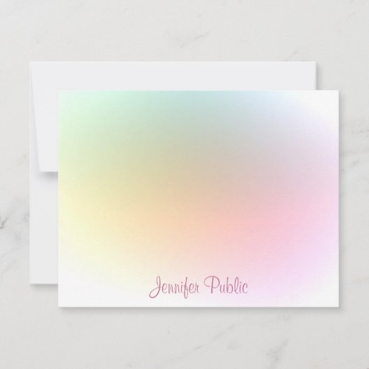 トレンディーカラフルテンプレート書道台本モダン ノートカード (正面)