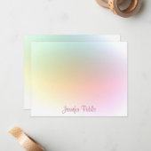 トレンディーカラフルテンプレート書道台本モダン ノートカード (正面/裏面インサイチュ)