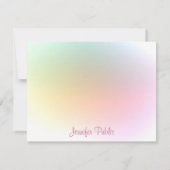 トレンディーカラフルテンプレート書道台本モダン ノートカード (裏面)