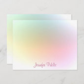 トレンディーカラフルテンプレート書道台本モダン ノートカード (正面/裏面)