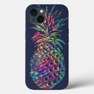 トレンディーカラフルトロピカルパイナップルアート iPhone 13ケース
