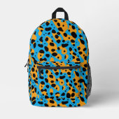 トレンディーカラフルヒョウの柄と名前 プリントバックパック (正面)