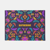 トレンディーカラフルフィエスタメキシコフラワーキンセアニェラ ドアマット (正面)