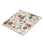 トレンディーカラフルフォークフローラオリジナルゴールデンデザイン タイル (側面)