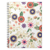 トレンディーカラフルフォークフローラオリジナルゴールデンデザイン ノートブック (正面)