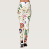 トレンディーカラフルフォークフローラオリジナルゴールデンデザイン レギンス (裏面)