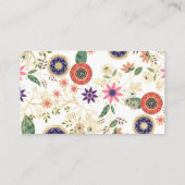 トレンディーカラフルフォークフローラオリジナルゴールデンデザイン 名刺 (裏面)