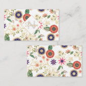 トレンディーカラフルフォークフローラオリジナルゴールデンデザイン 名刺 (正面/裏面)