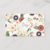 トレンディーカラフルフォークフローラオリジナルゴールデンデザイン 名刺 (正面)