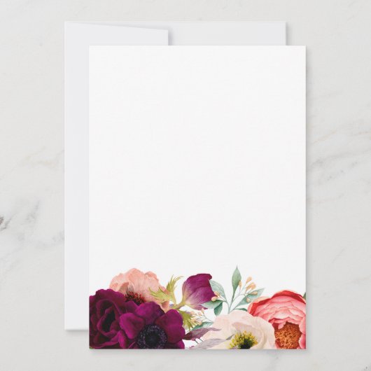 トレンディーカラフルフローラブライダルシャワー招待 案内状 (裏面)