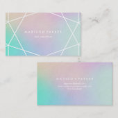 トレンディーカラフルホログラフィックルック |幾何学的 名刺 (正面/裏面)