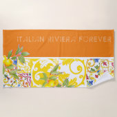 トレンディーカラフルマジイタリアンョリカタイル ビーチタオル (正面)