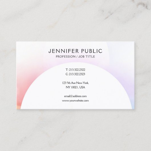 トレンディーカラフルミニマルモダンテンプレートエレガント 名刺 (正面)